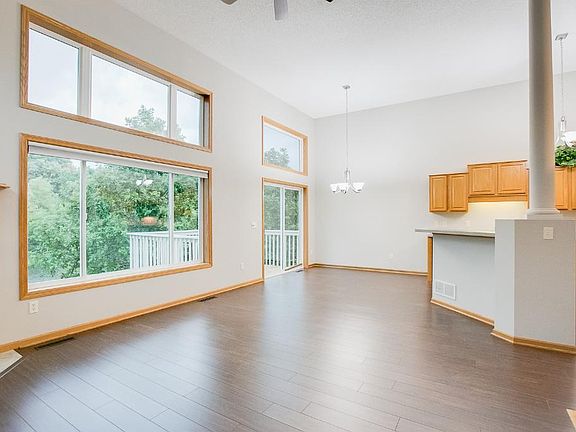 A view of the dining area from the living room.