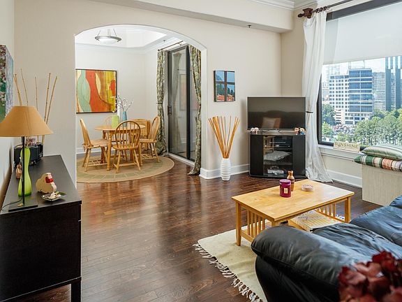 Beautiful hardwoods and great natural light in the living ro