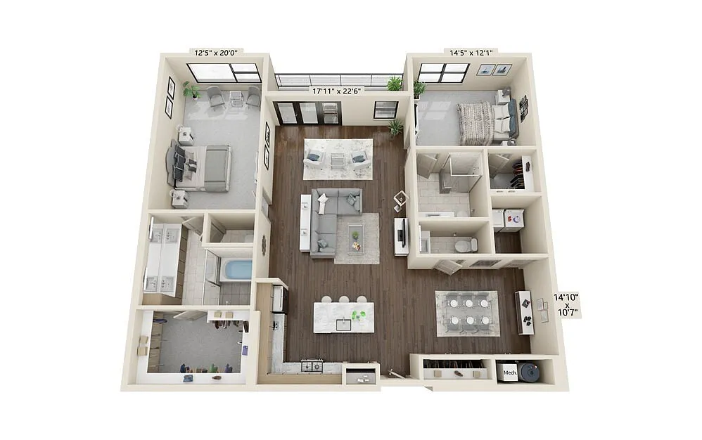 Floor plan 2 bedroom 2.5 bath