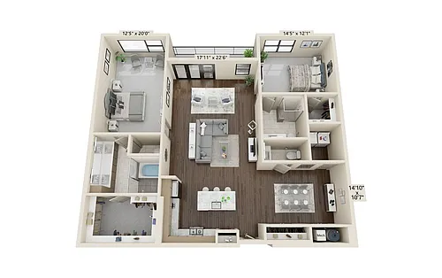 Floor plan 2 bedroom 2.5 bath