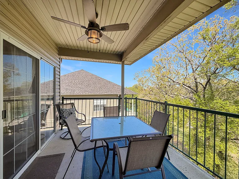 Back patio with golf course view