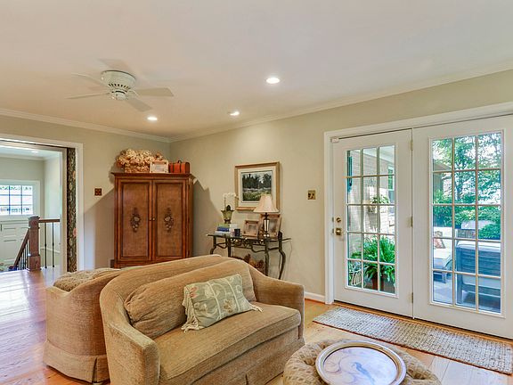 French doors open to patio