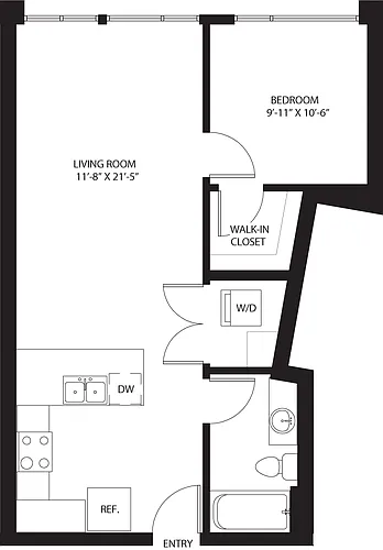 Floor plan One Bedroom A1-A