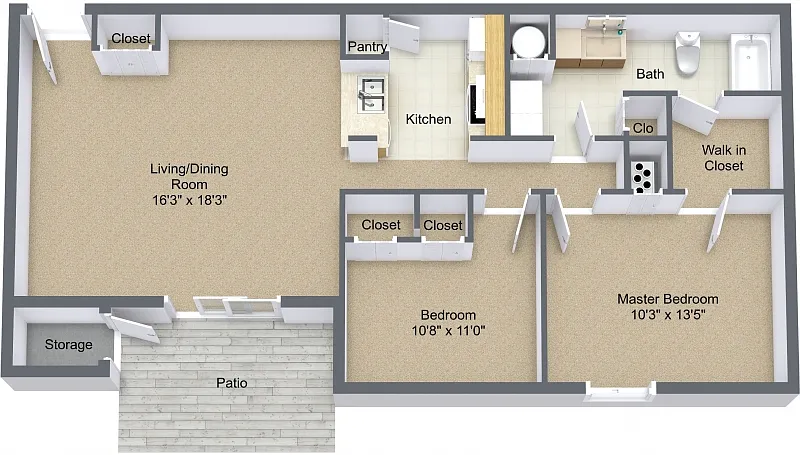 Floor plan 2 Bedroom Large Vaulted UPG