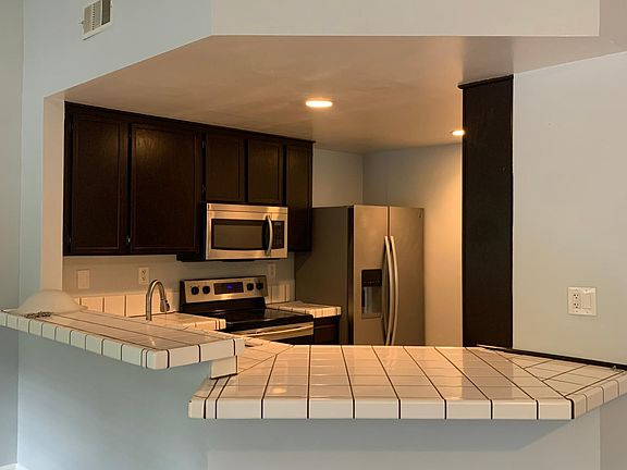 Kitchen open to living area