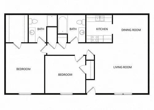 Floor plan 2 Bed 2 Bath