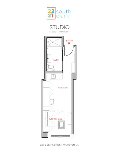 Floor plan 1 Bed 1 Bath - 322 sqft