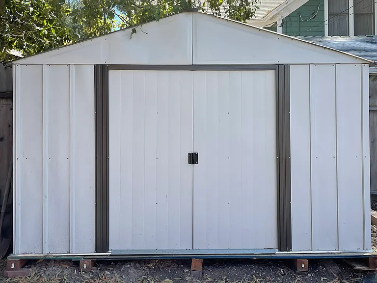 front view of the waterproof shed
