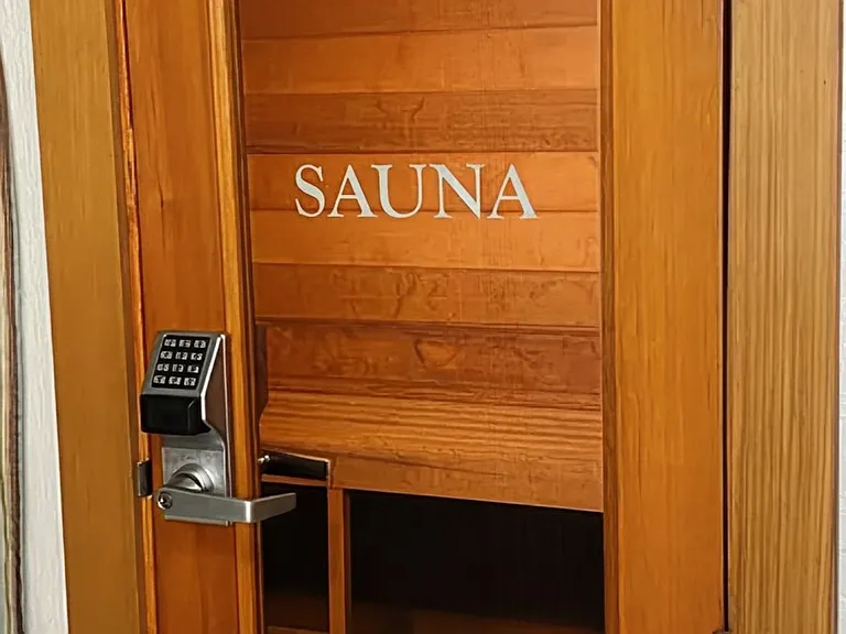 Each locker room has a sauna
