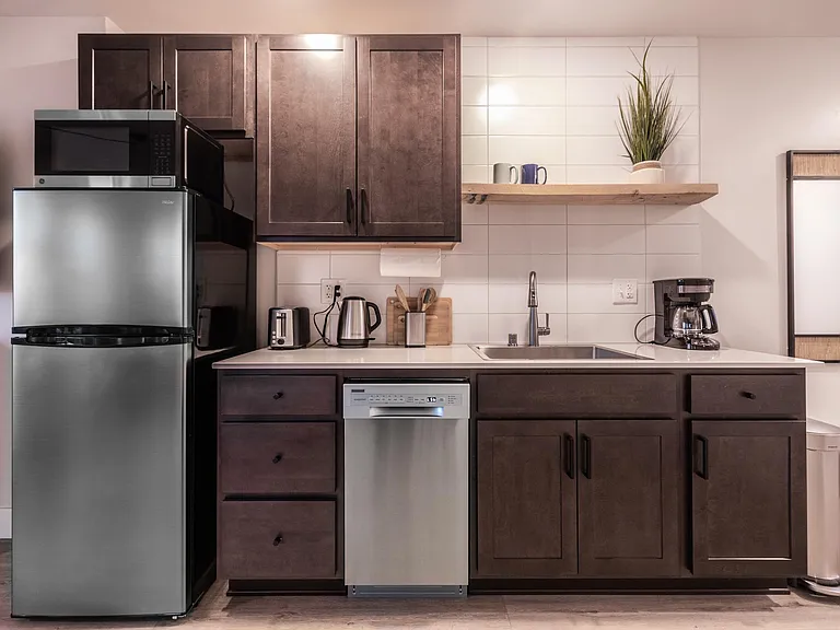 Kitchenette with the essentials for crafting a homemade meal