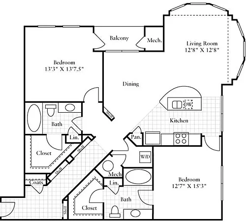 Floor plan 2 Bedrooms E