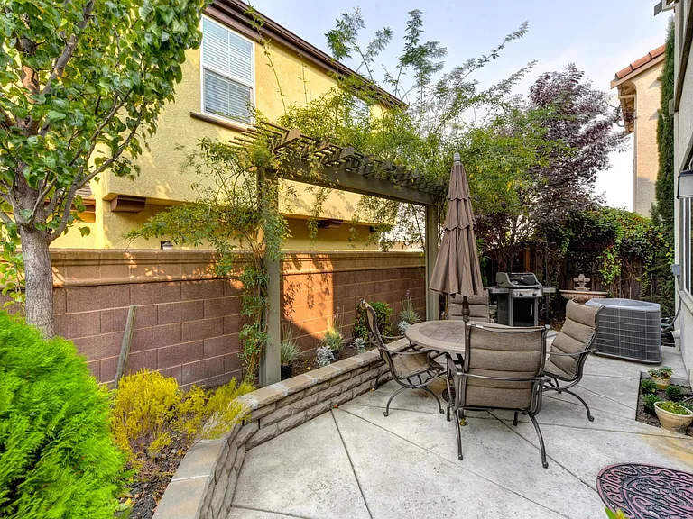 landscaped patio