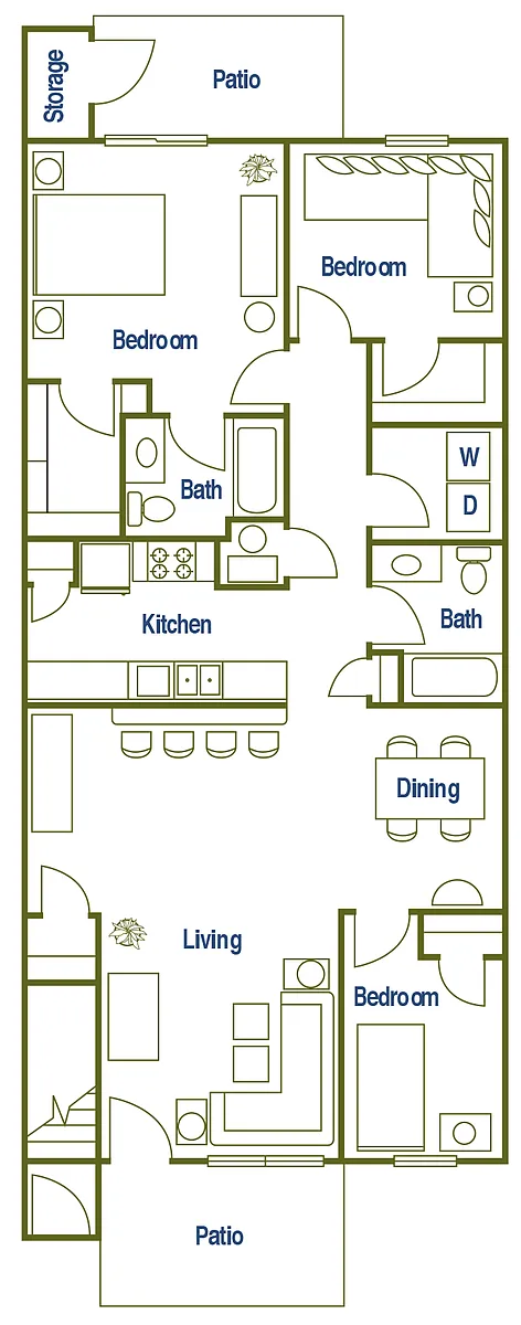 Floor plan 3 X 2 B