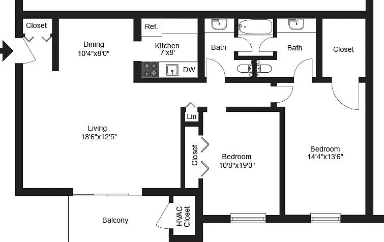 2 Bedroom 2 Bedroom