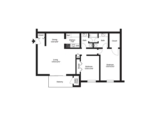 Floor plan Two Bedroom