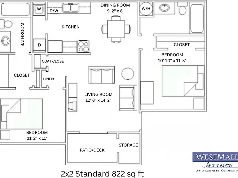 2x2 Standard l 822 sq ft l Westmall Terrace 2x2 Standard l 822 sq ft l Westmall Terrace