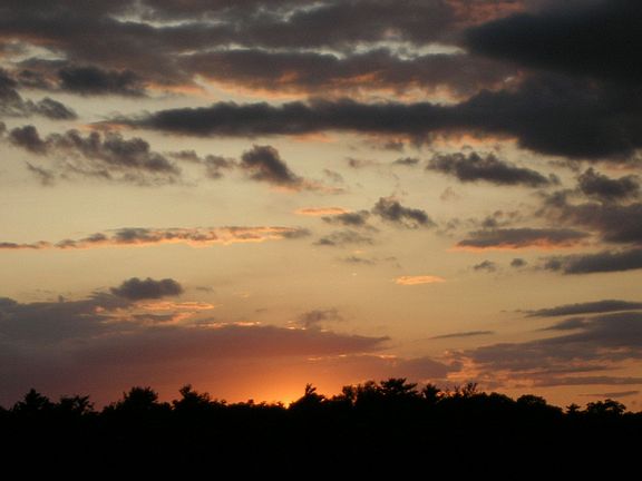 Blazing Sunsets over Pimlico Pond from Rear Deck