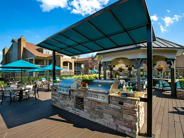 Outdoor grills and dining area