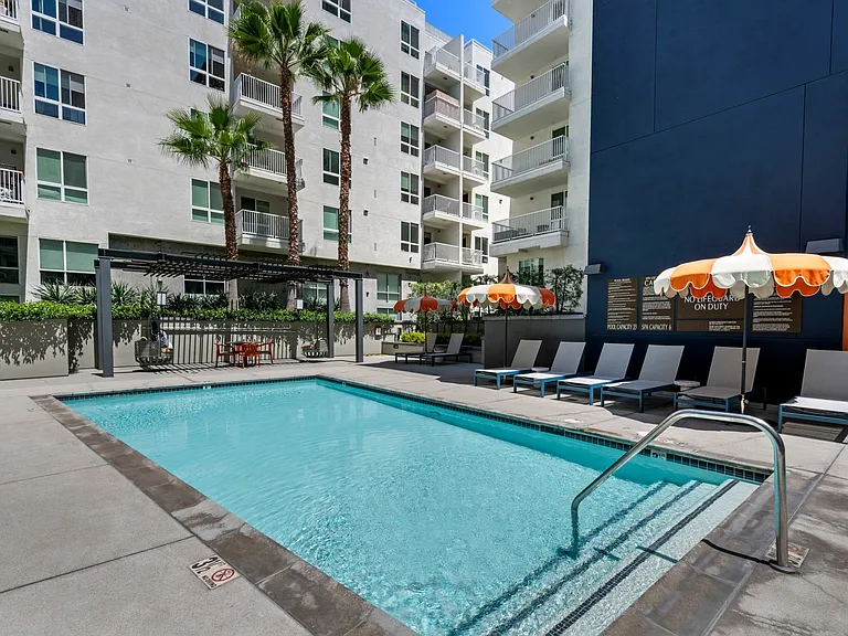 Resort Style Outdoor Pool at G12 Apartments in Los Angeles, CA 90015