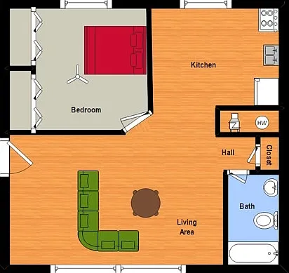 1 BR Layout 1 BR Layout