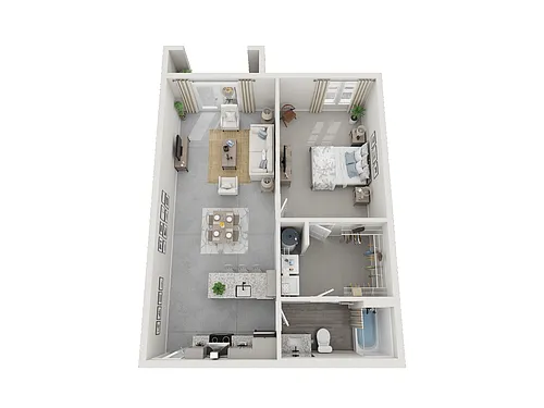 Floor plan 1 Bed 1 Bath 801 sqft