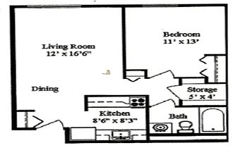 Floor plan One Bedroom