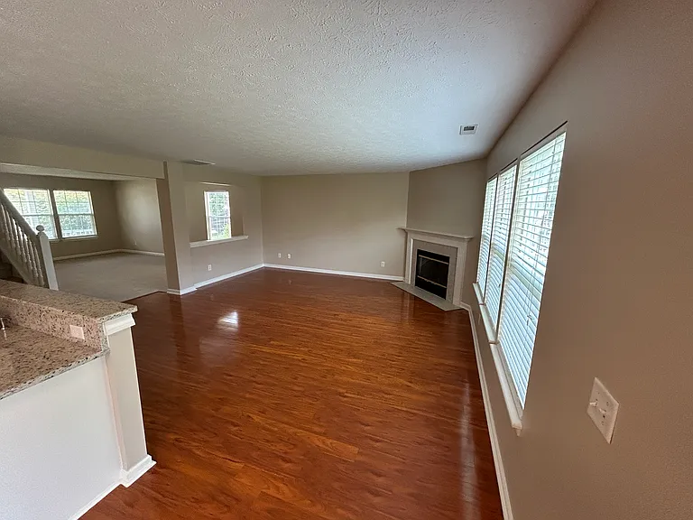 Dining area with fireplace