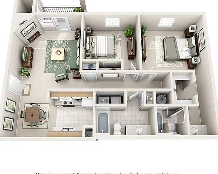 2 Bedroom | 2 Bath | 912 SF 2 Bedroom | 2 Bath | 912 SF