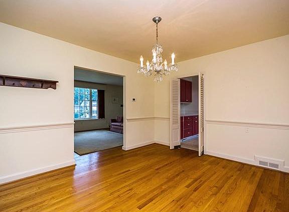 Dining room looking toward living room and kitchen