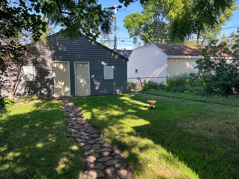 The backyard and parking
