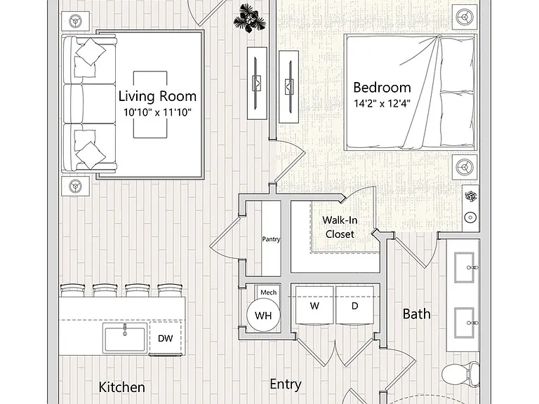 One Bedroom - A2 One Bedroom - A2