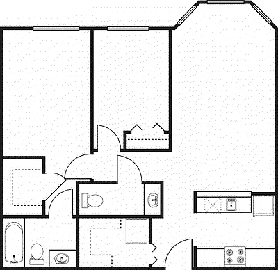 Floor plan 2 Bedroom -923
