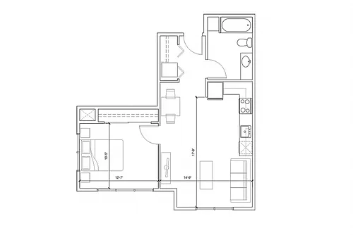 Floor plan 1X1 A1