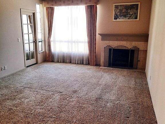 Living area including gas fireplace