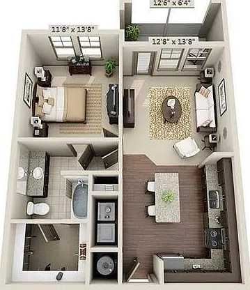 1 Bedroom | 1 Bath | 743 SF 1 Bedroom | 1 Bath | 743 SF