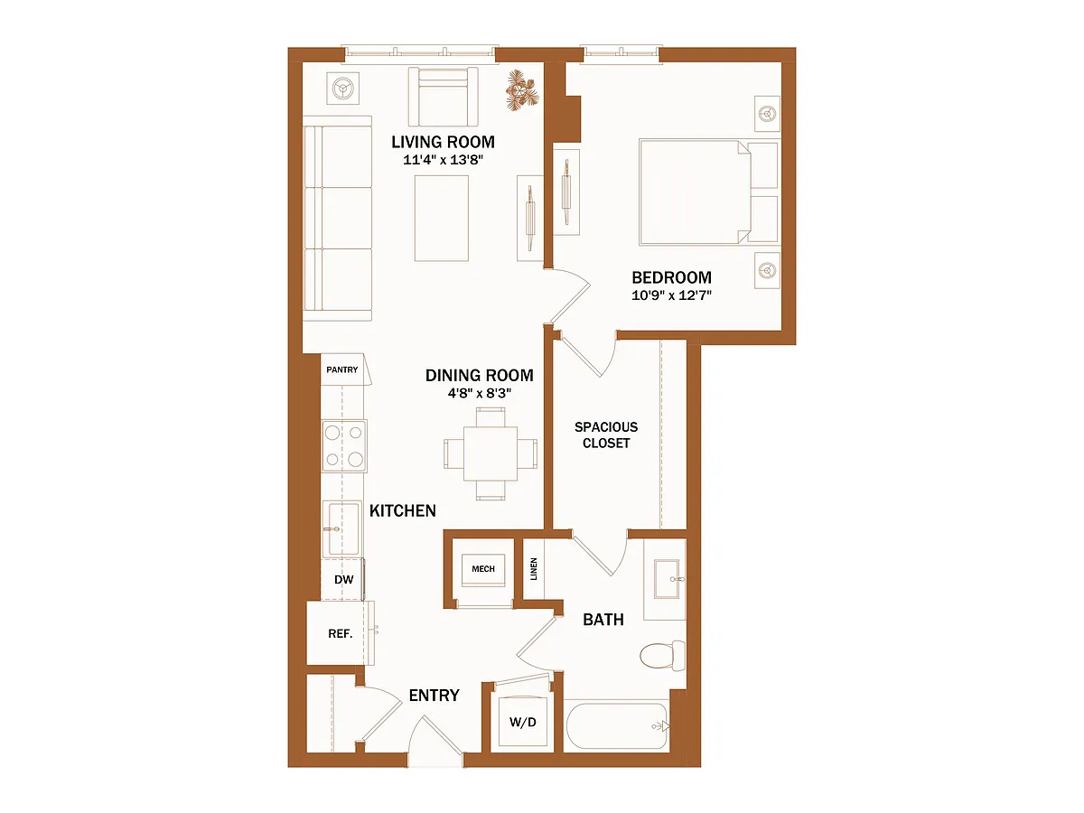 Floor plan B10.2 - 1 Bed | 1 Bath