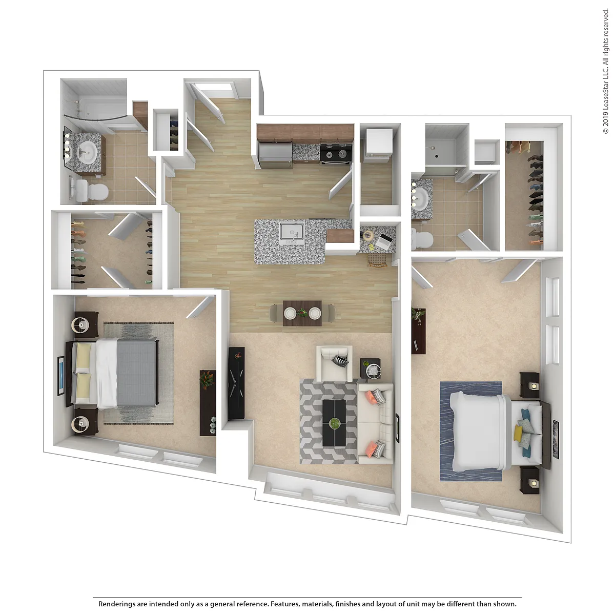 Floor plan Two Bedroom - E2B