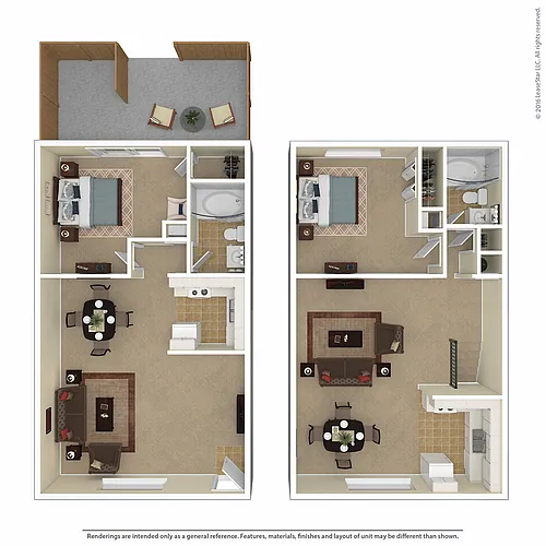 Floor plan 1 Bed, 1 Bath