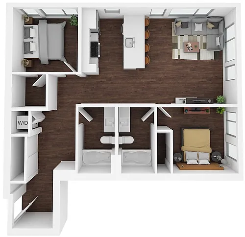 Floor plan 2 Bed/2 Bath-F13