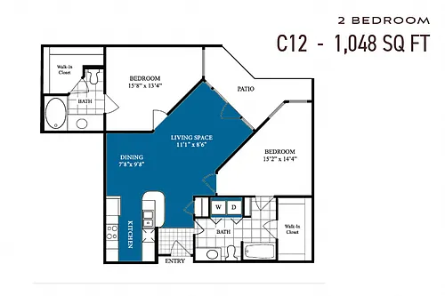 Floor plan Two Bedroom C12p Renovated