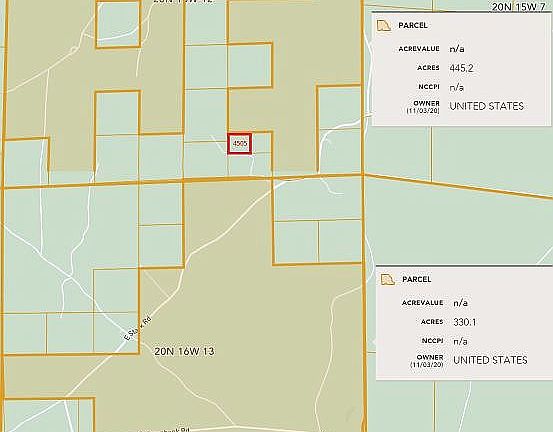 Orange is public land around