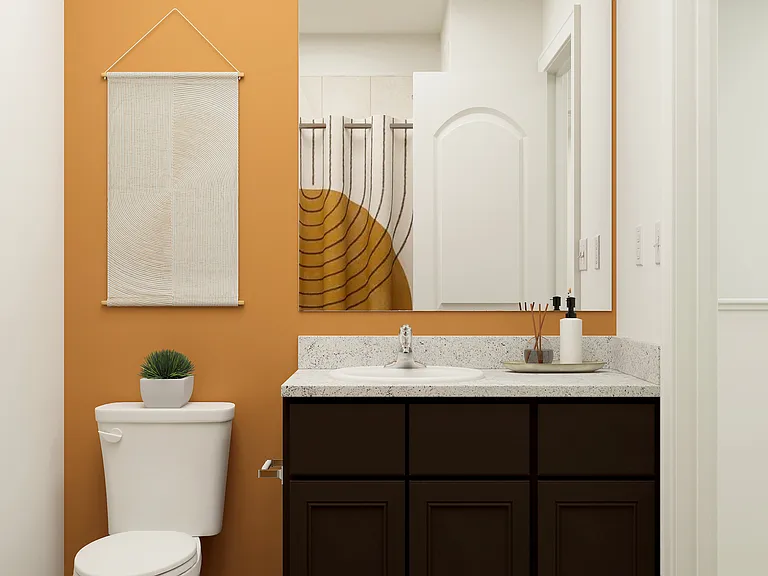Additional bathroom located upstairs.