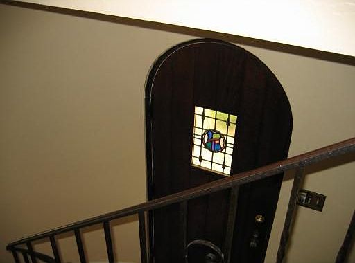 front door w/ stained glass