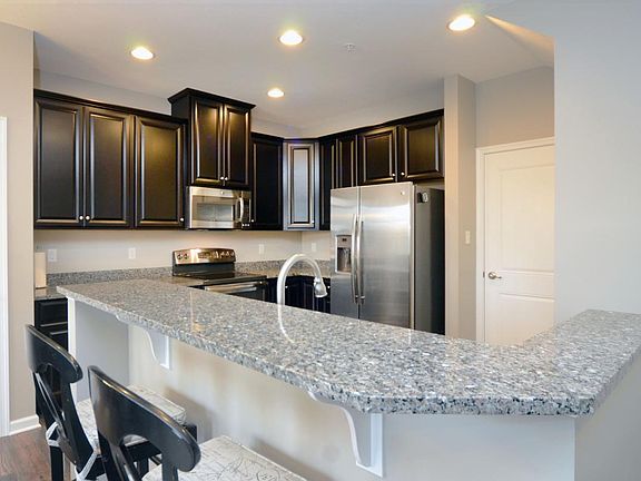 Raised countertop perfect for bar stools.