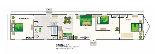 Floor plan 3bd/1bth - Hope