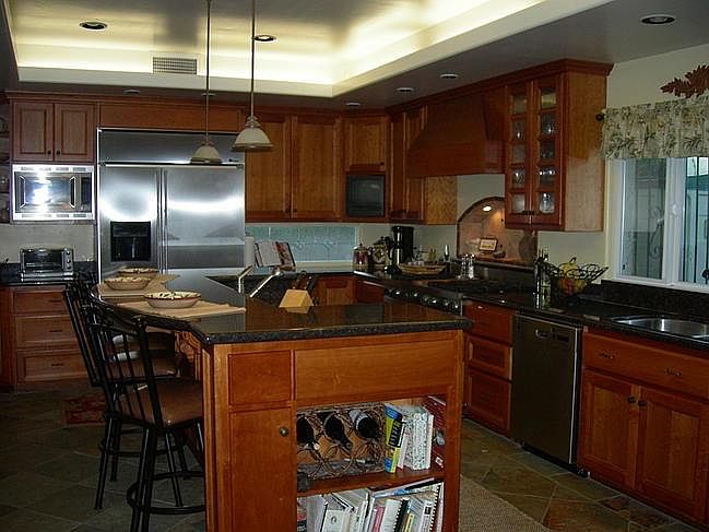 roomy gourmet kitchen