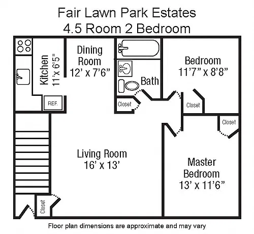 Floor plan 4.5 Room 2 Bedroom