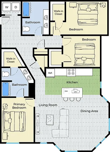 Floor plan Three Bedroom