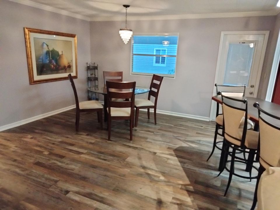 Entry-way with dining/bar seating.