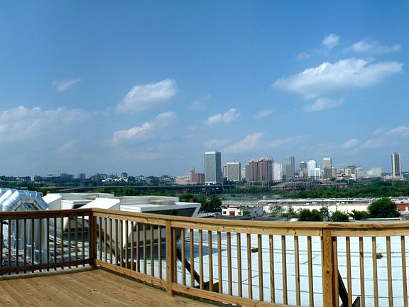 Rooftop deck city view